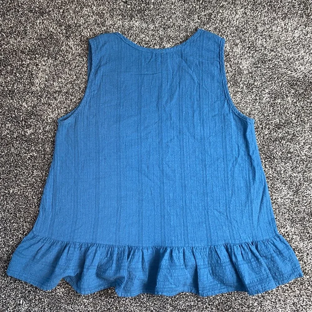 Lime N Chili Blue V Neck Sleeveless Tunic Tank Size Small - Picture 4 of 5